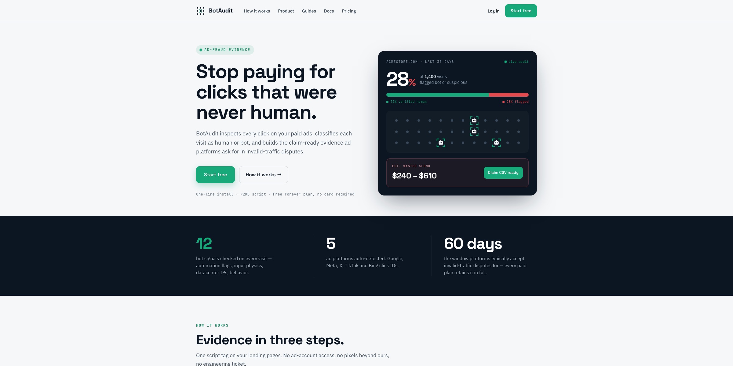 BotAudit dashboard